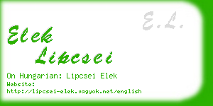 elek lipcsei business card